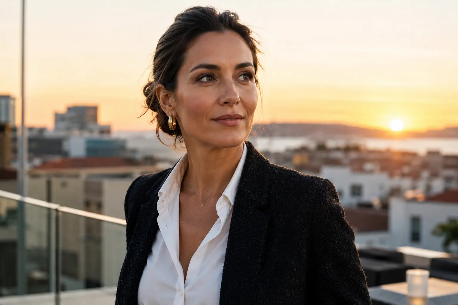 Sofia Almeida sur une terrasse à Lisbonne
